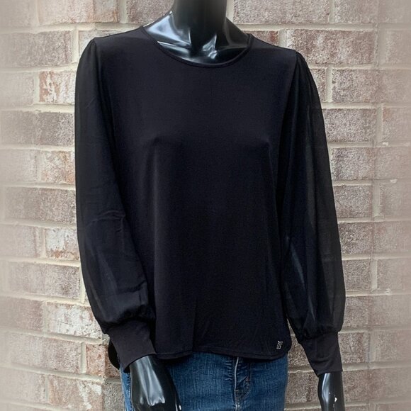 Calvin Klein M9HH7844 Crew Neck Chiffon Sleeve Blouse Sz S - Picture 5 of 16